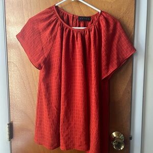 Hatch maternity blouse crinkle rust orange poppy blouse